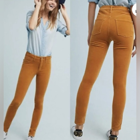 Pilcro & the Letterpress Brown Serif Skinny Corduroy Pants, Size: 28 - Picture 4 of 9